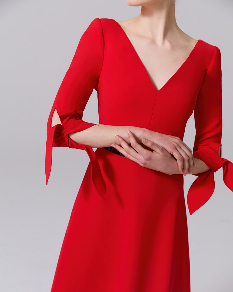 Tie sleeve midi dress outlet