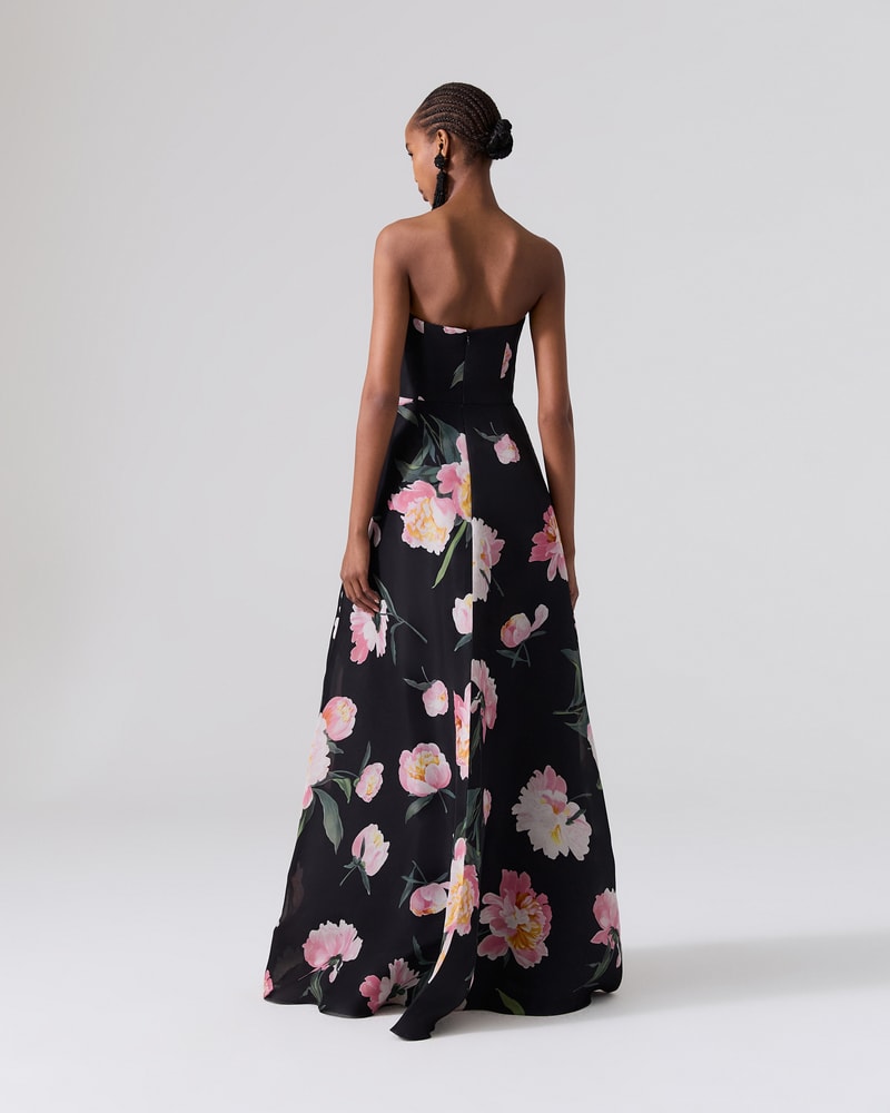 Strapless Floral Print A Line Gown Ready To Wear Carolina Herrera
