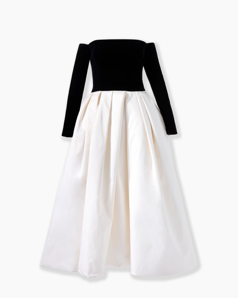 Carolina herrera black and white dress cheap