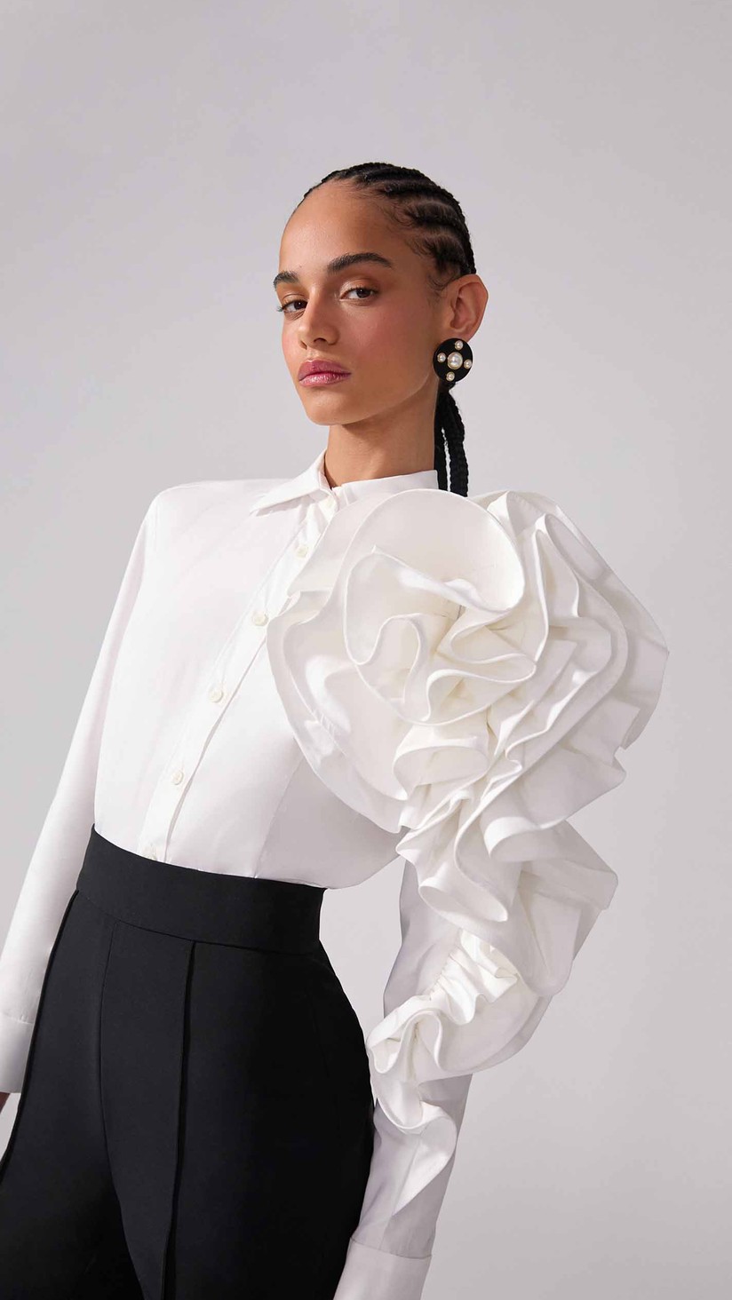 シャネル CCマークカメリアリボンセーター#40（CHANEL