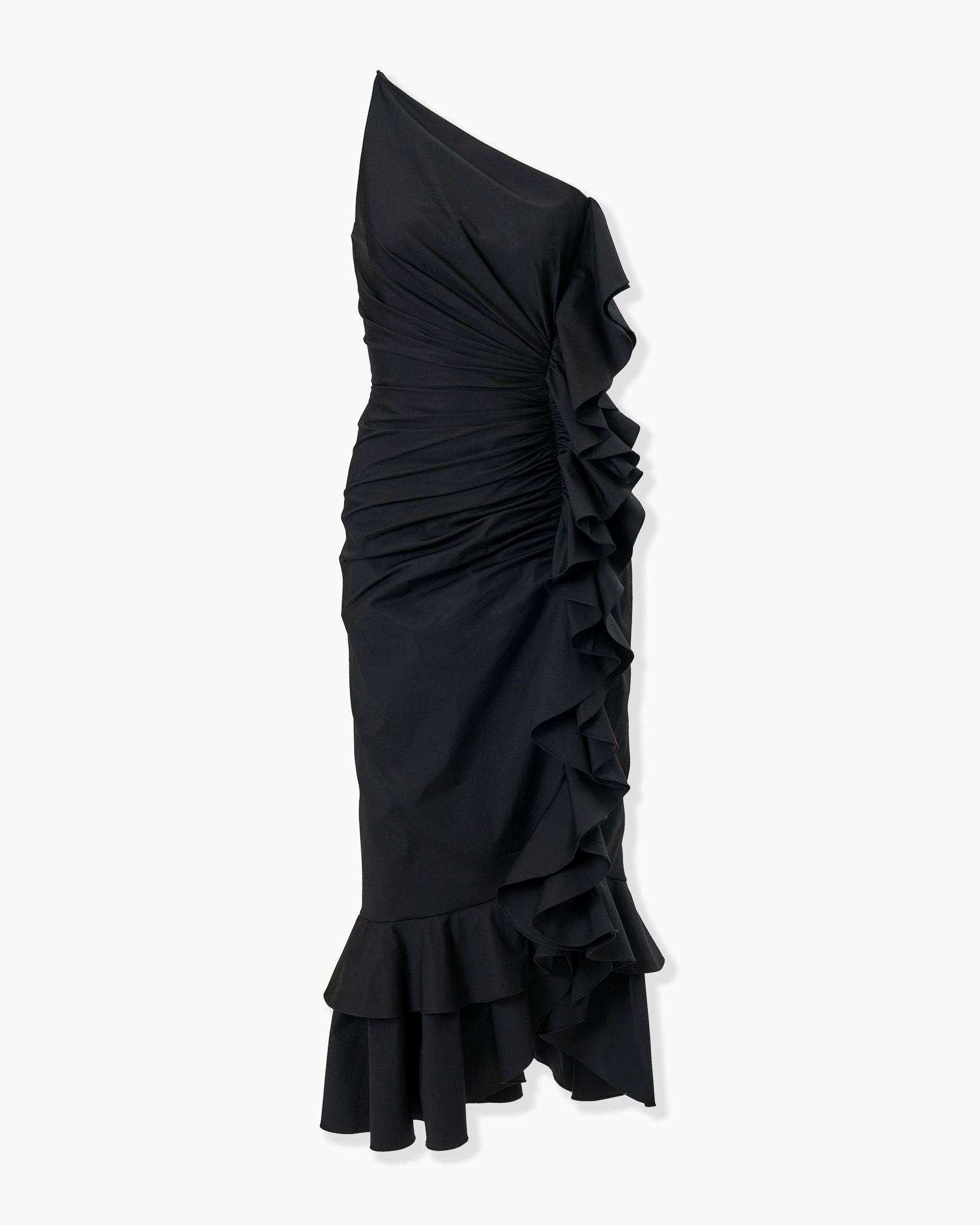 carolina herrera asymmetric layered dress Asymmetric Tiered Organza Gown By Carolina Herrera