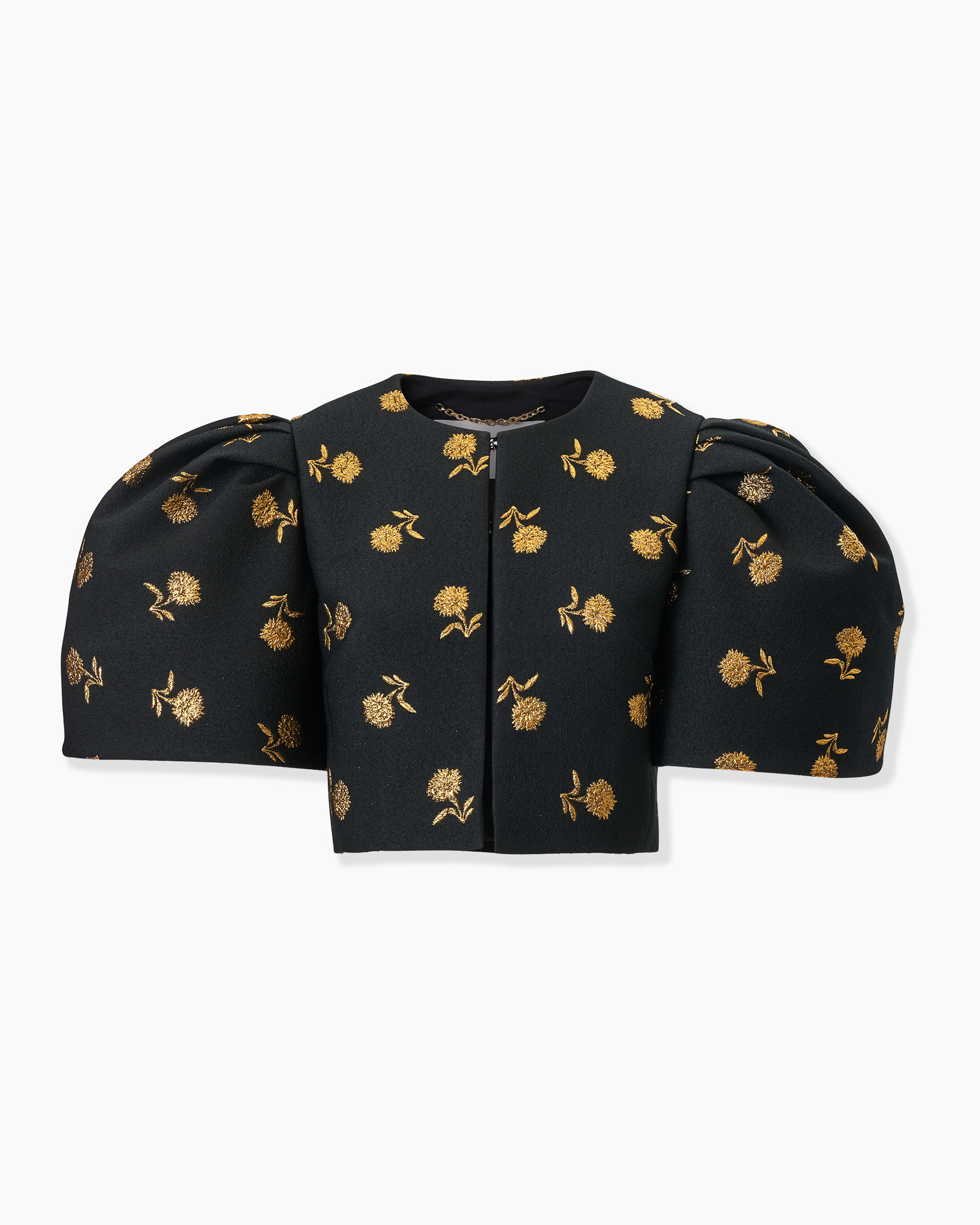 Carnation Jacquard Bell-Sleeve Cropped Jacket | Carolina Herrera WW