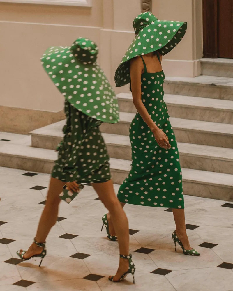 carolina herrera green polka dot dress Carolina Herrera