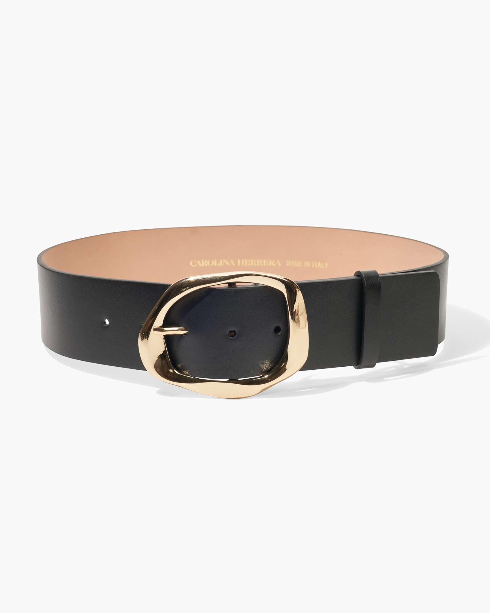 Carolina Herrera Black Leather Belt with Silver Buckle Initials Insignia reversible belt black - CH Carolina  main image 2