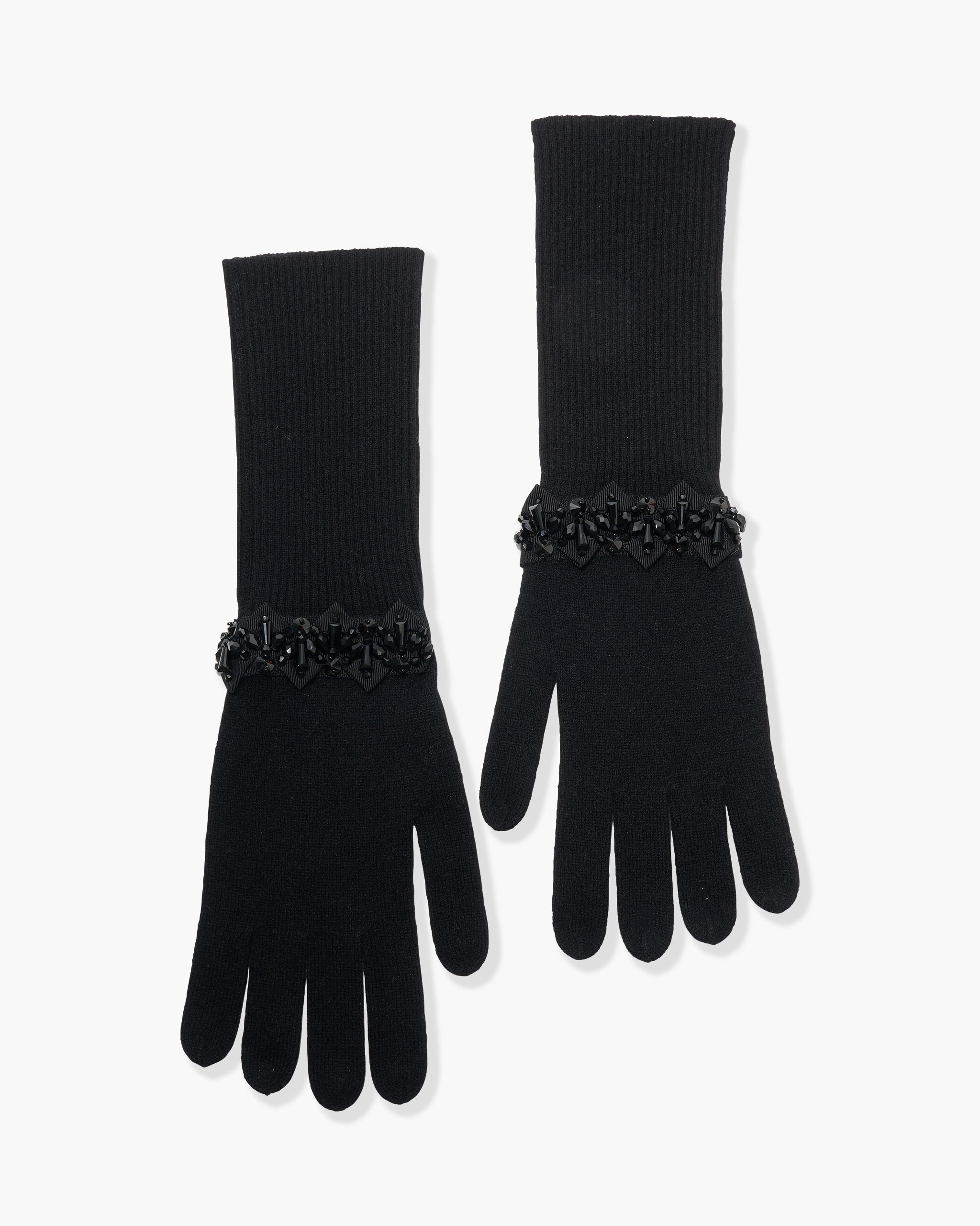 Embroidered Wool-Cashmere Gloves | Carolina Herrera US